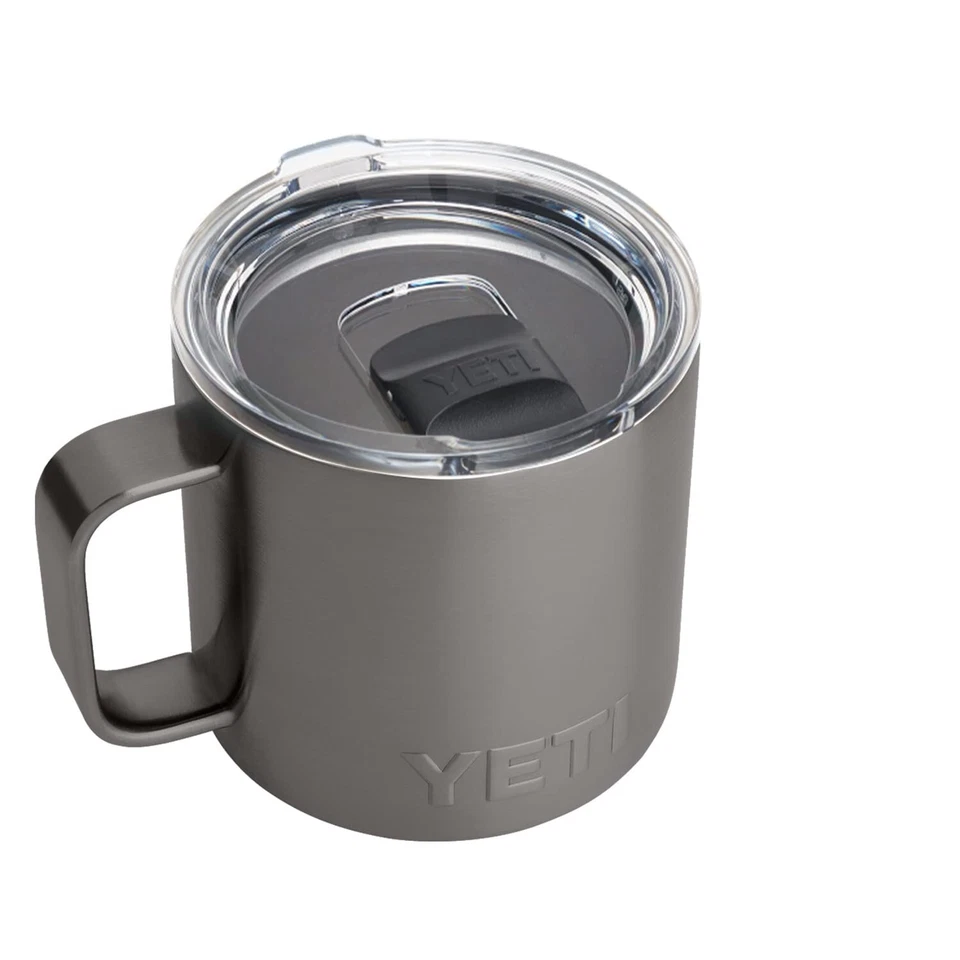New Limited Edition Rare YETI Rambler 14 oz Stainless Steel Mug- Graphite