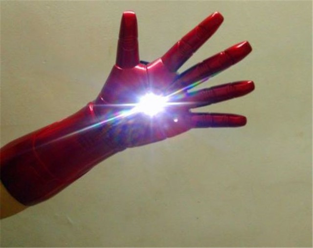 11 The Avengers Iron Man Tony Stark Gloves LED Light Hand Laser