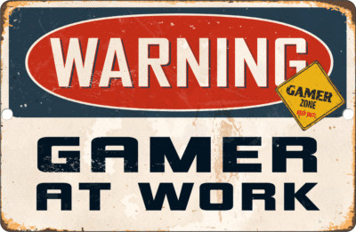 15cm Auto-Aufkleber Warning-Warnung Gamer At Work Pc Mac Ps One Ipad T214