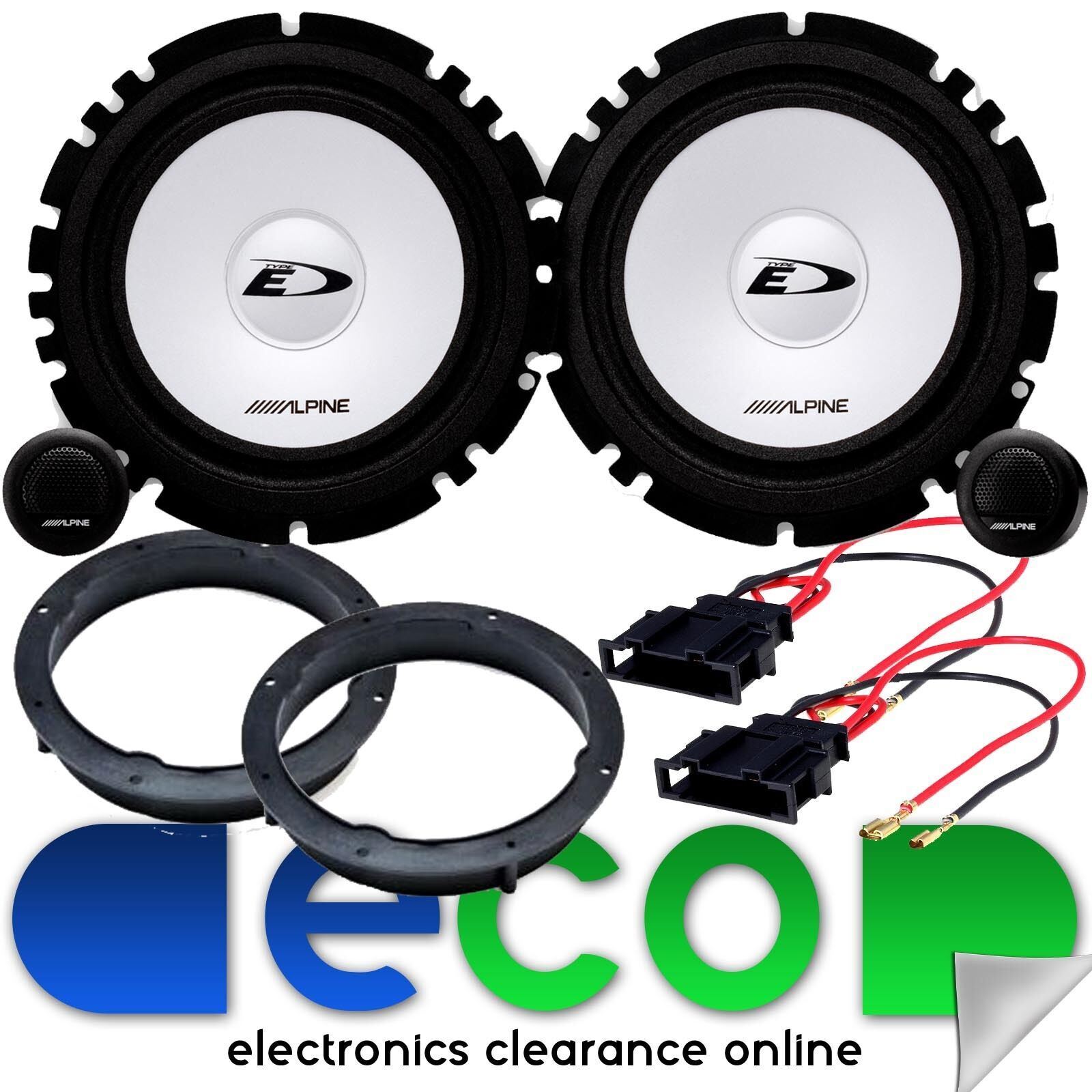 Alpine 560 Watts 17cm Front Door Component Car Speakers Kit fit VW Polo