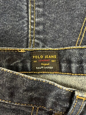 Vintage Polo Ralph Lauren 67 Dark Wash Denim Blue Jeans Loose Fit