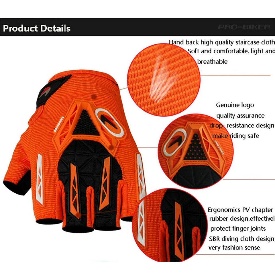 Cycling Gloves Breathable Fingerless Off-road Motorcycle Racing Gloves Men Women - Image 3 of 4