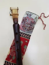 Armenian duduk with ornament soft case and flute