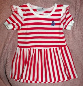 red white striped dress