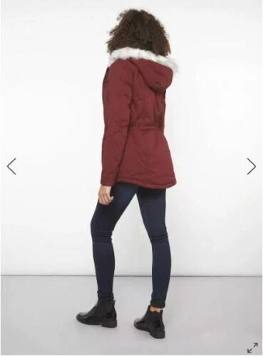 Dorothy Perkins Tall Burgundy Short Parka Coat UK 6 EU 34 RRP £59 LN9 WW 11 - Picture 4 of 5