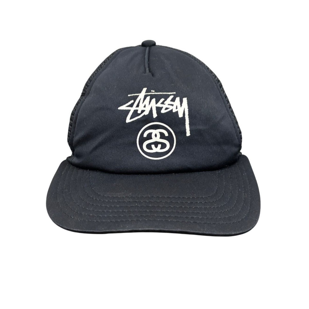 帽子 80's old stussy stock logo design cap Vintage Stussy SS Snapback Hat Cap Black TRUCKER Rare Early 80s | eBay