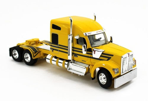 DCP 1:64 *YELLOW & GRAY* Kenworth W990 High Roof & WILSON LIVESTOCK TRAILER NIB - Picture 6 of 8