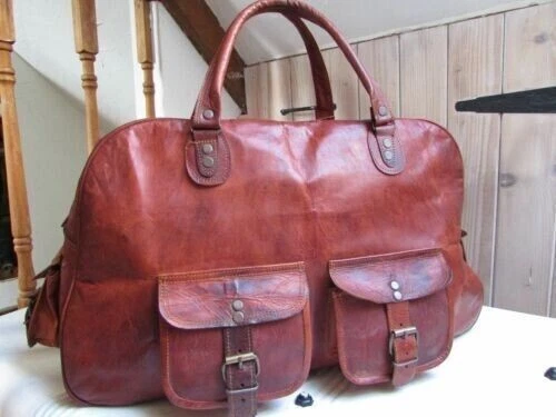 Women’s Genuine Leather Large Vintage Duffle Travel Gym Weekend Overnight Bag
