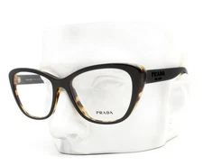Prada VPR 04W 389-1O1 Eyeglasses Glasses Polished Black on Havana 54mm w/case