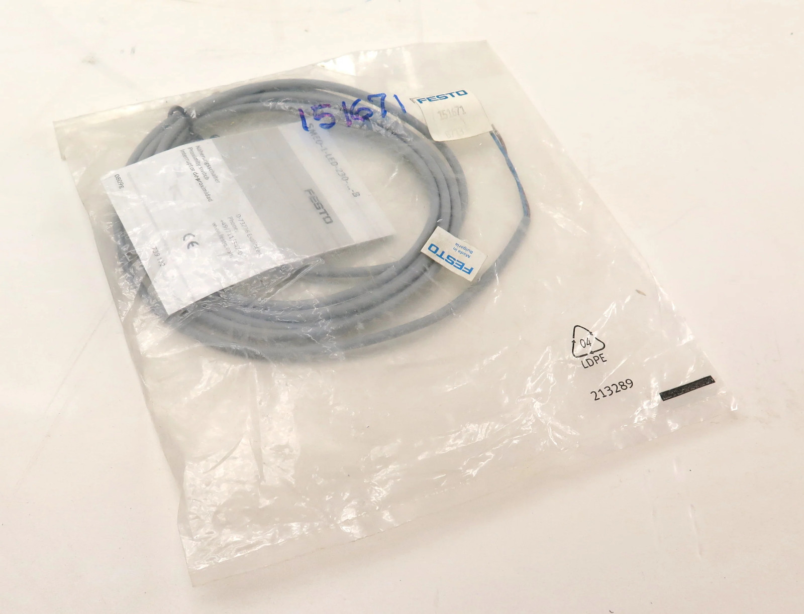 Festo SMEO-1-LED-230-B Magnetic Switch NEW 230Vac / 200Vac