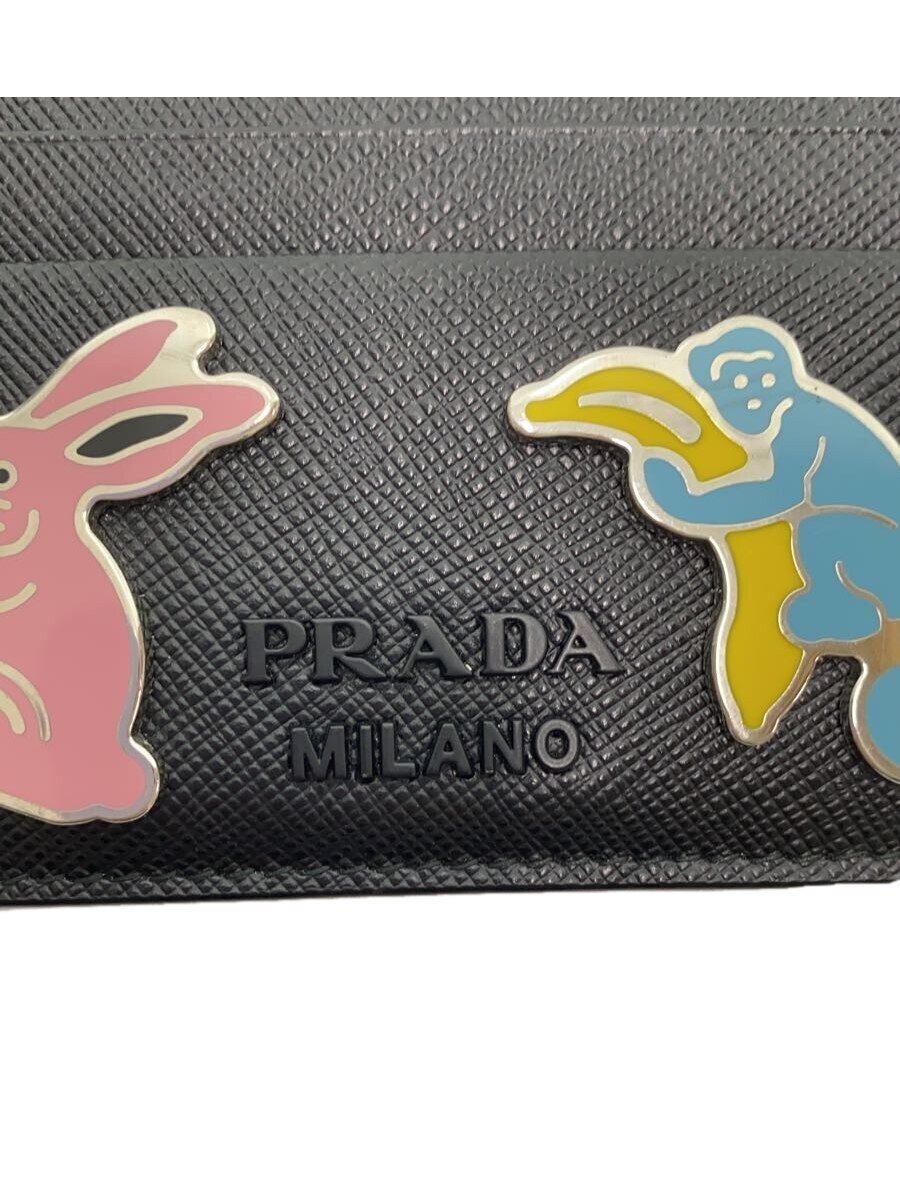 PRADA Card Case Leather BLK Women thumbnail 3