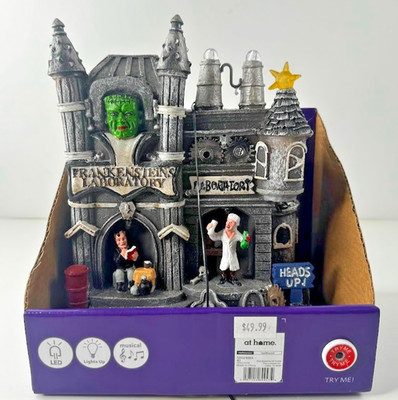 FRANKENSTEIN'S CHEMISTRY LABORATORY 8'' Resin LED DECOR MUSICAL ORG.$49.99