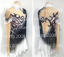 Ice Figure Skating Dress Rhythmic Gymnastics Twirling Competition black dyeing