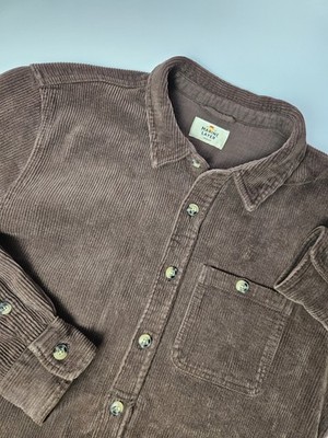 Marine Layer Men's Long Sleeve Corduroy Button Up Overshirt Brown Medium