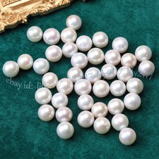 1Pc No Hole Gorgeous Genuine Natural Round Freshwater Pearl Loose Beads 8-13mm