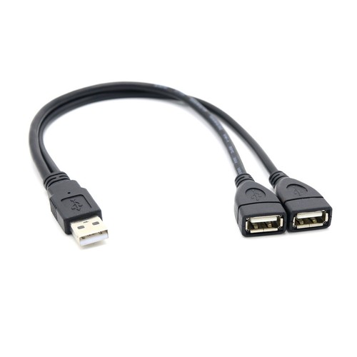 Y Splitter Hub Power Cord USB 2.0 A Male to 2 Dual USB Female Jack Adapter Cable - Picture 9 of 9