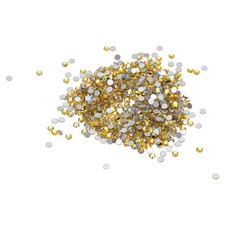 SS4/1440Pcs Glass Diamante Rhinestone, Man Made Gems, AB Yellow