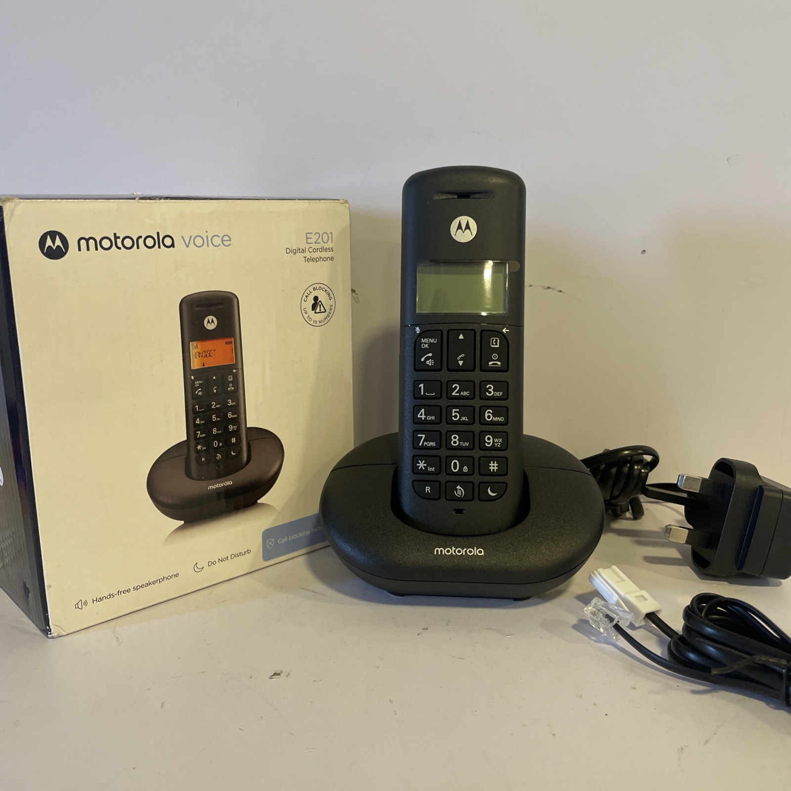 Motorola E201 Cordless Phone Nuisance Call Blocker Speakerphone Read Desc