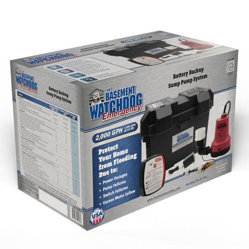 The Basement Watchdog Emergency Backup Sump Pump System (BWE) Pumps 2,000 Gal... - 第 2/8 張圖片