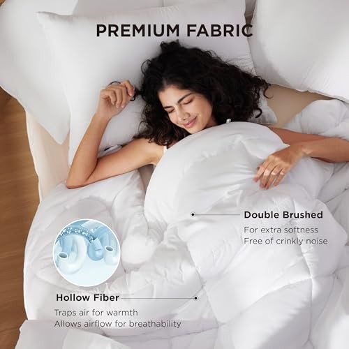  Comforter Duvet Insert - Quilted Comforters Size, All Season Queen White