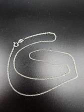 925 Sterling Silver Cable Chain Necklace 18" Delicate Link 1.3g Sturdy Clasp