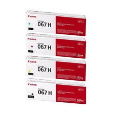 Canon 067 H Black, Cyan, Magenta, Yellow High Yield Toner Cartridges, Pack of 4