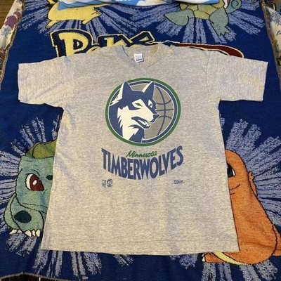 Minnesota Timberwolves logo short sleeve grey color shirt reprint  AN47483