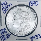 1890 BU UNCIRCULATED MORGAN SILVER DOLLAR AUTHENTIC U.S. MINT FREE SHIPPING 3933