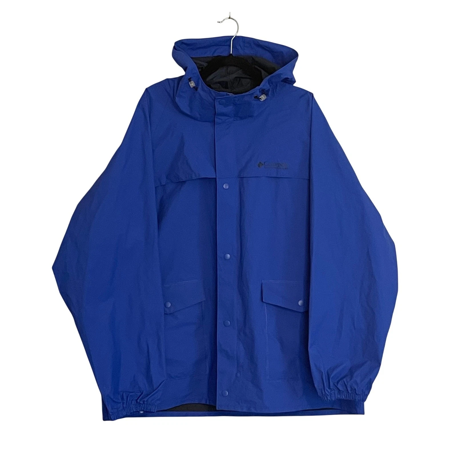 Columbia Sportswear Company Men's Blue Hooded Rain Jacket XXL