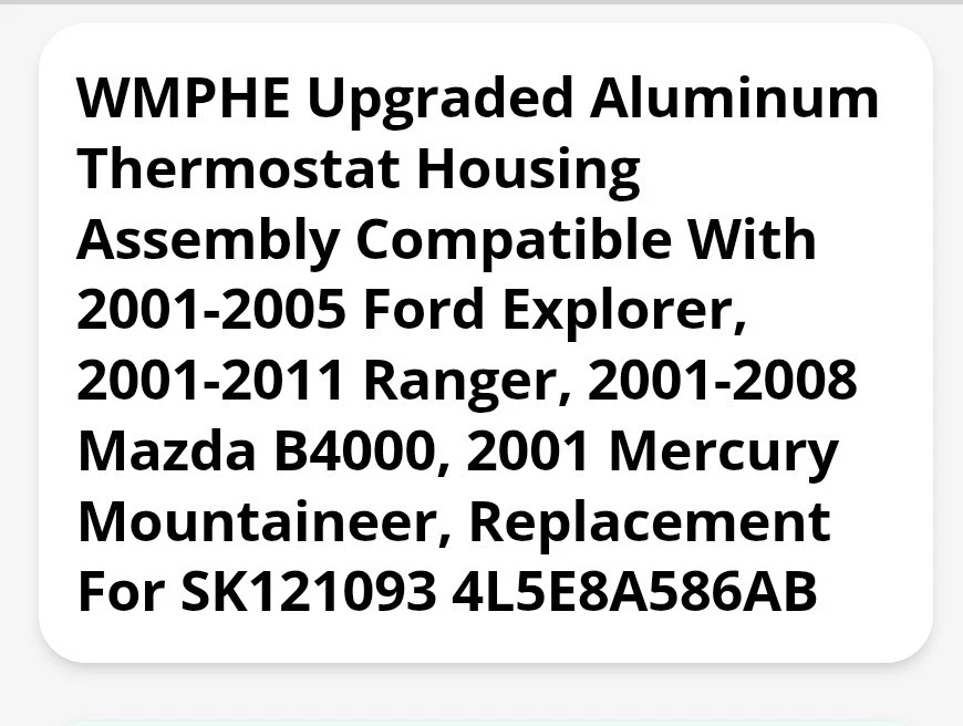 Termostato con montaje de carcasa para Ford 2001-2011 2001-2009 Mazda Foto 4 de 4