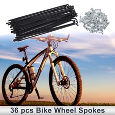 1 Set 13G 135mm Length Bicycle Spokes Nipple 45 Steel Black Universal