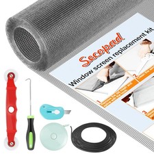 Window Screen Door Repair Kit, 48" x 177" Screen Door Mesh Replacement Kit, D...