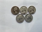 washington silver quarters lot of 5
