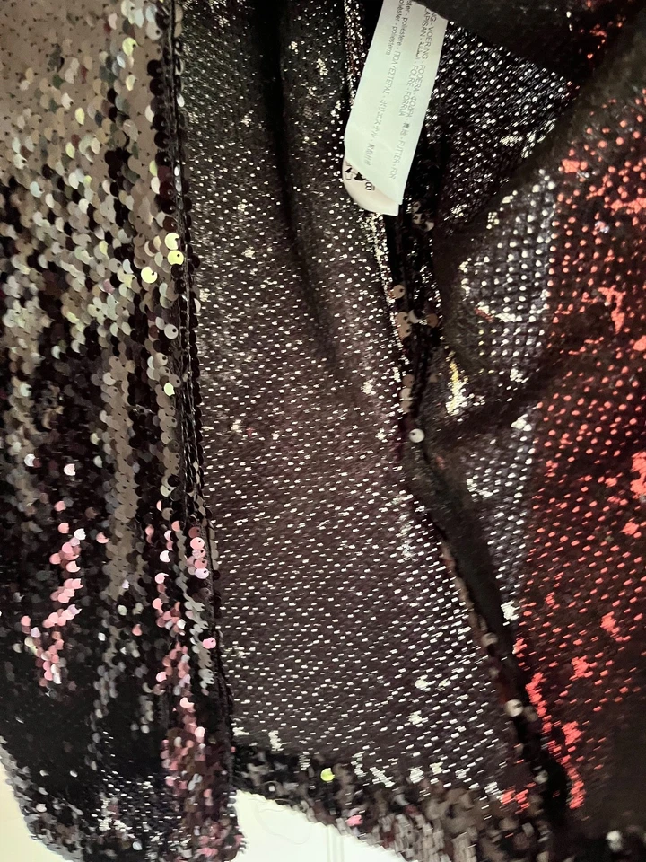 ZARA NWT Cost £29.95 Black Sequin Front Split Long Skirt SZ XS (SZ 10) - Image 4 of 4