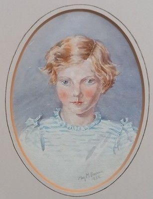 Schottischer Kolorist Gemälde Portrait junge Frau May Marshall Brown RSA GI 1956