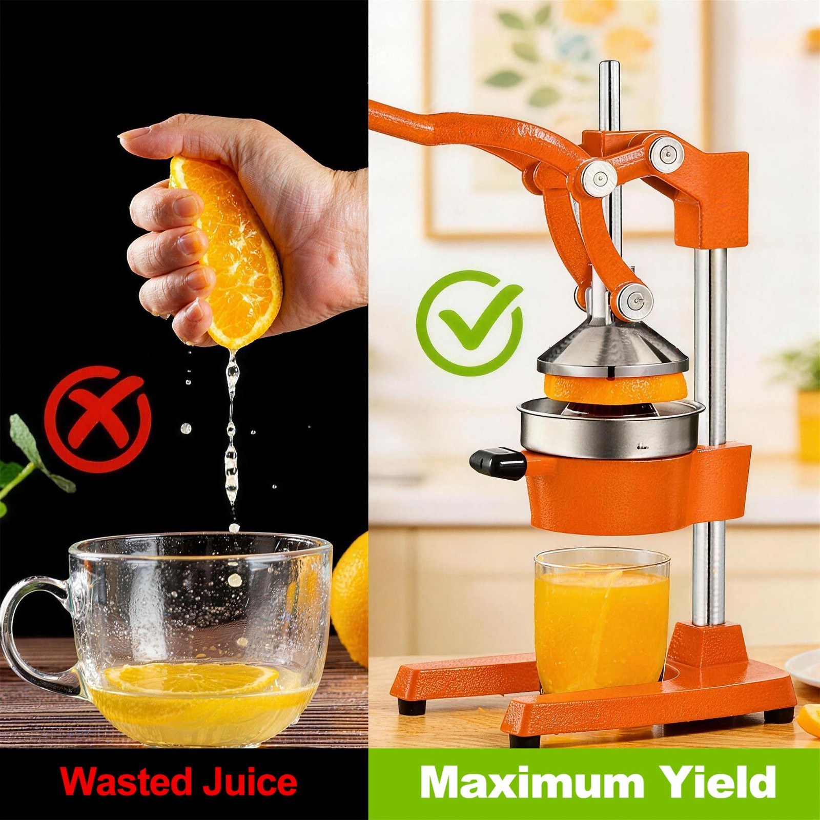 Heavy-Duty Cast Iron Orange Juicer Commercial Manual Press  Citrus Squeezer