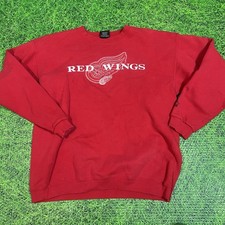 Vintage 2000s Detroit Red Wings NHL Starter Pullover Sweatshirt Large 22x27