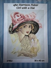 Orchidea Printed needlepoin tapestry gobelin  30x40 cm Girl With The Hat