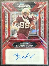 2024 Panini Prizm Draft Picks - Brevyn Spann-Ford #SS-BSF Red Ice Prizm (AU, RC)