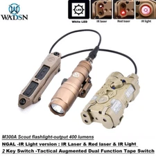 Tactical Hunting NGAL IR illuminator Red Green laser Dual Control Flashlight Kit