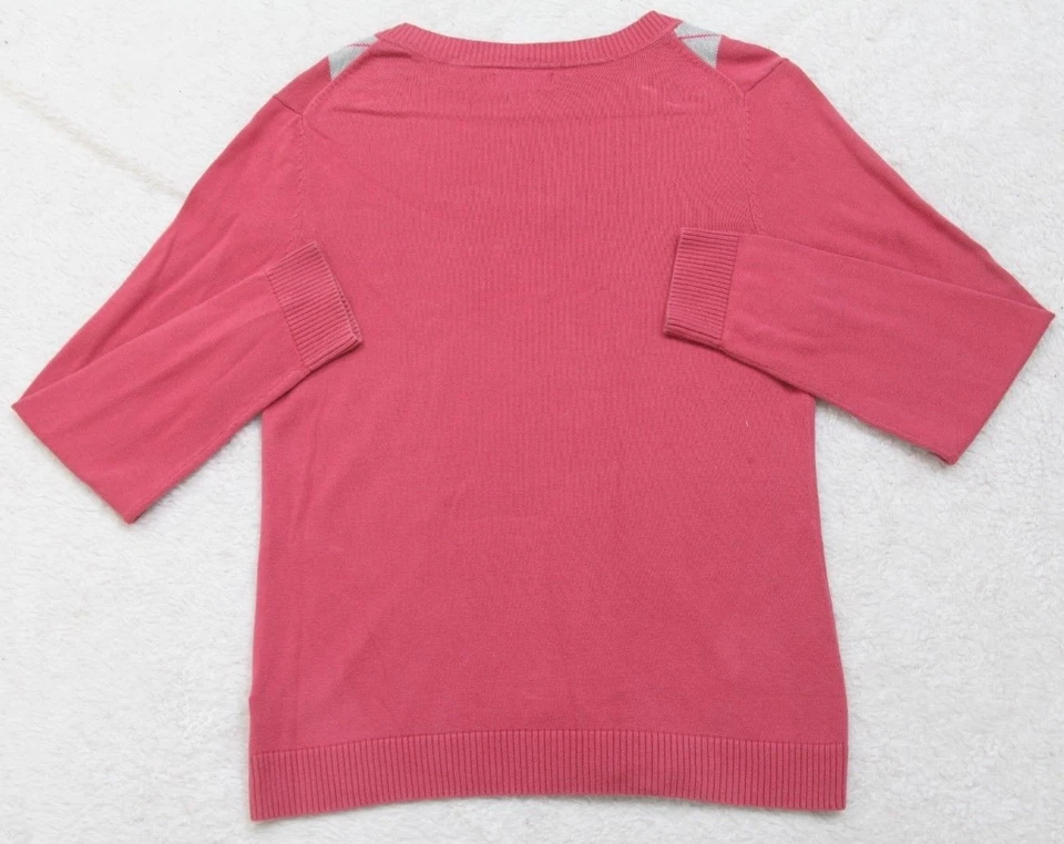 Suéter Van Heusen Manga Larga Para Mujer Mediano Cuello en V Algodón Rojo Blanco Gris WS592 Foto 2 de 4