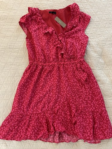 Vestido de sol J Crew cuello en V con volantes estampado de ramo lanzado talla 6 NUEVO CON ETIQUETAS AO862 - Imagen 4 de 4