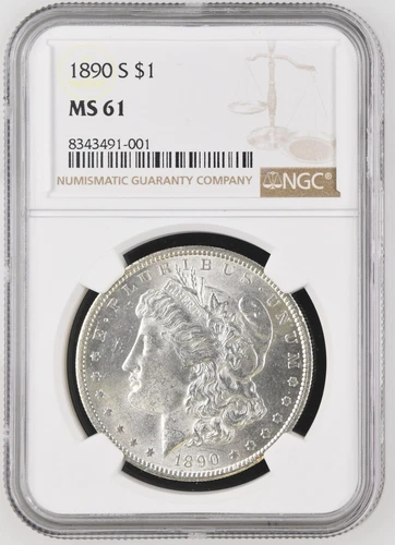 1890-S Morgan Dollar NGC Certified MS61