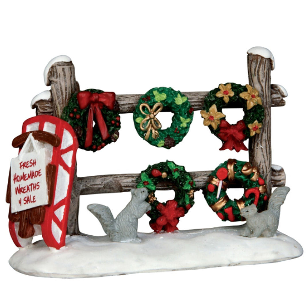 Lemax Decoration Wreaths 4 Sale, Christmas Cake Decorating Garlands + Squirrels