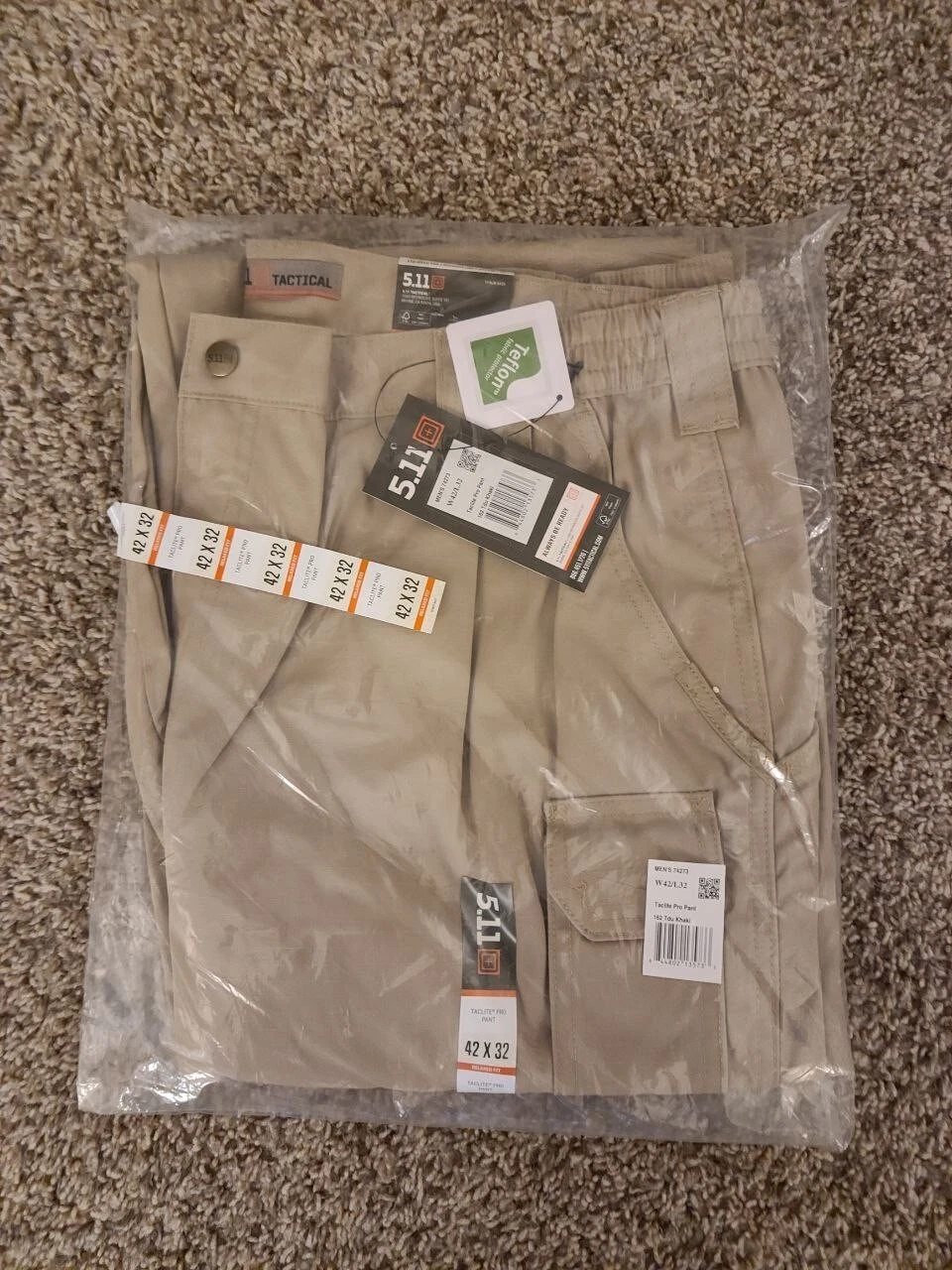 5.11 Tactical 74273 Series Pants - Khaki, Taclite Pro Ripstop 42×32