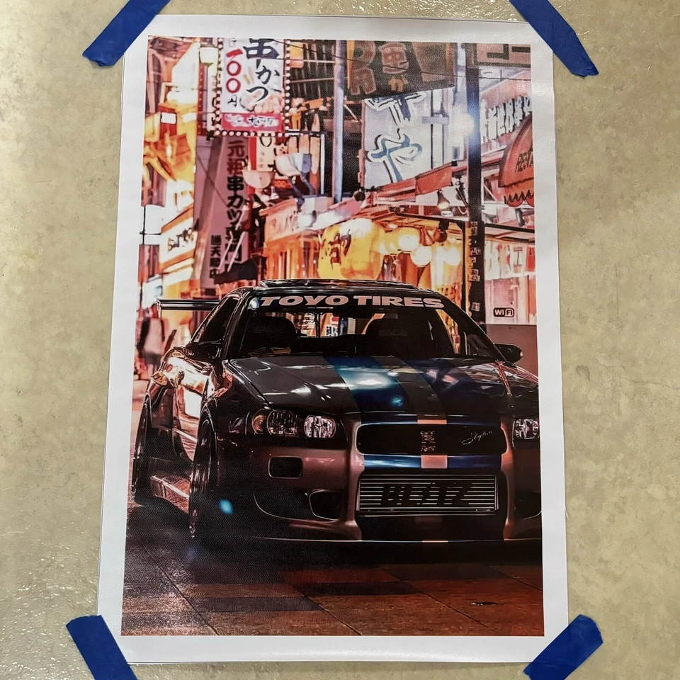 GT Sports Car Toyo Blitz On Night Streets ✅ Poster Canvas Wall Art ✅ 12 X 18 in - Image 4 of 4