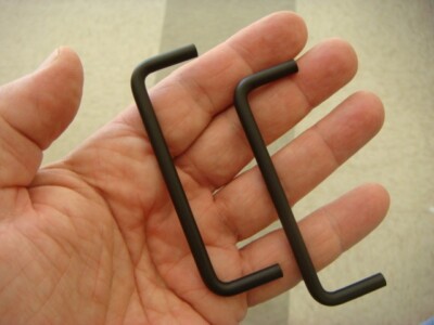 ONE Lot 4 KEYSTONE #9119 3'' x 1'' Black Threaded Aluminum Handles -- New & Unused