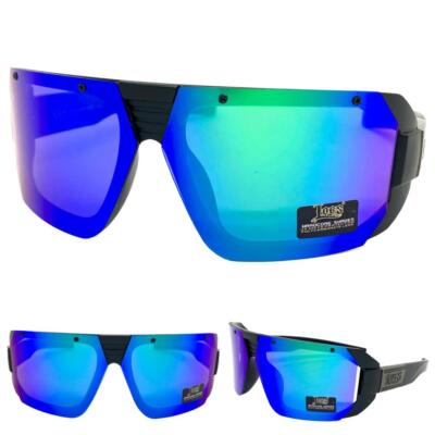 Biker Gangster Hardcore Hip Hop Rapper Locs SUN GLASSES Black Frame Green  Lens