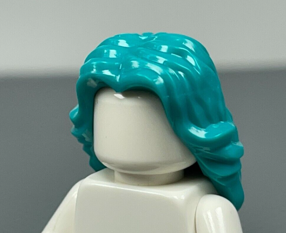 LEGO Female Minifigure Hair Dark Turquoise Mid-Length Wavy