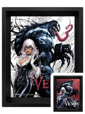 Venom Poster Teeth And Claws 3D Framed Lenticular 20x25cm